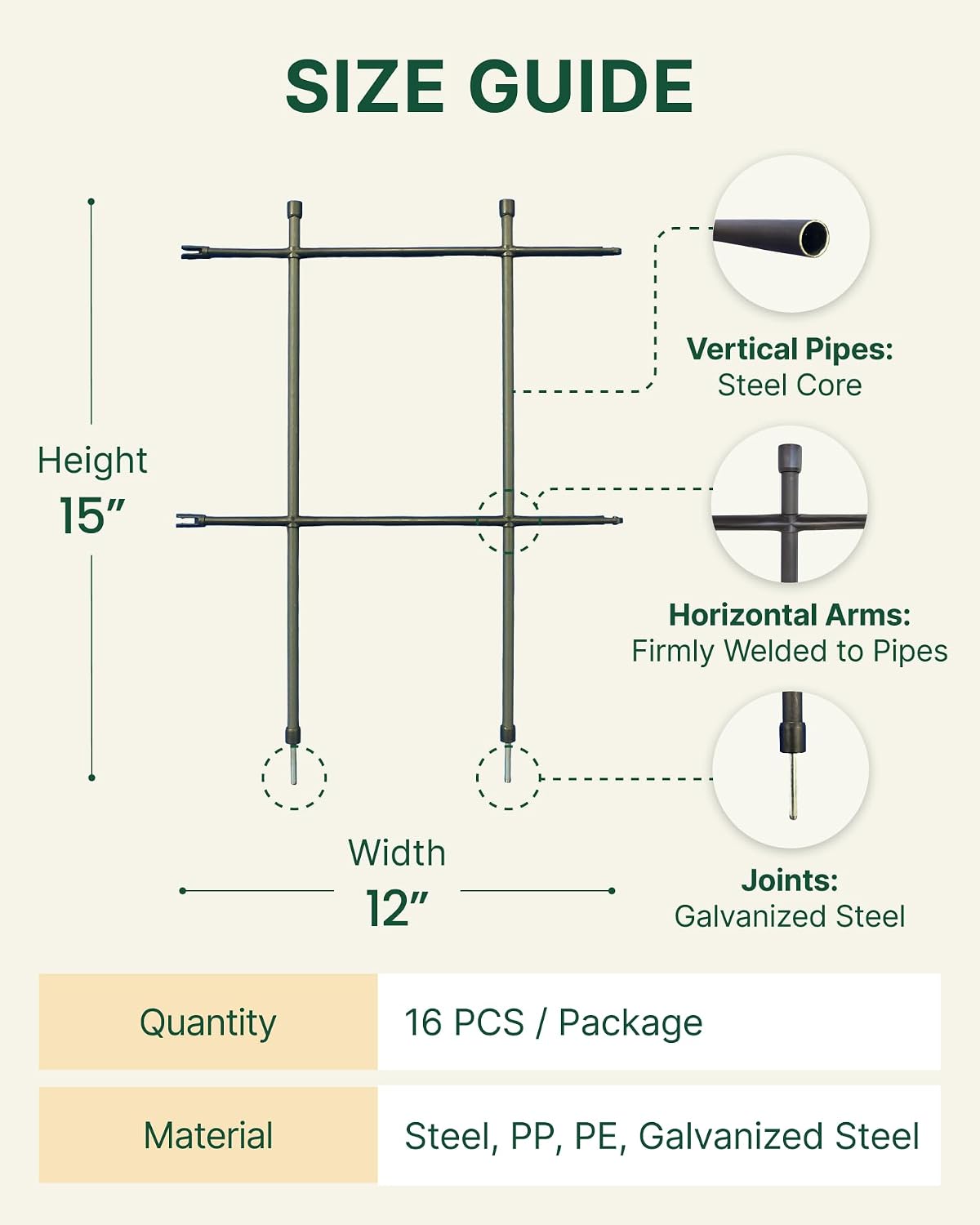 Multi Link Trellis Plant Support Garden Trellis for Climbing Plants Outdoor Plant Supports for Indoor Plants Stackable Fence Tower Modular L or V-Shape for Balconies & Gardens, Gray, 16 Pieces