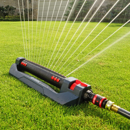 96212 Turbo Oscillating Sprinkler | Covers Up to 4,400 sq. ft., 18 Precision Nozzles, Adjustable Range, Flow Control, Triple Nozzle Width Switches, Turbo Drive Motor, Quick Connect Bundle