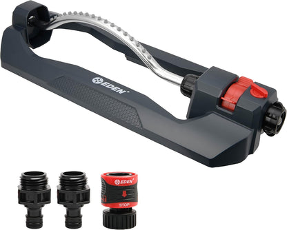 96212 Turbo Oscillating Sprinkler | Covers Up to 4,400 sq. ft., 18 Precision Nozzles, Adjustable Range, Flow Control, Triple Nozzle Width Switches, Turbo Drive Motor, Quick Connect Bundle