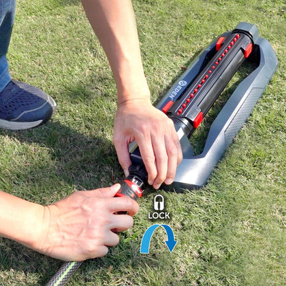96212 Turbo Oscillating Sprinkler | Covers Up to 4,400 sq. ft., 18 Precision Nozzles, Adjustable Range, Flow Control, Triple Nozzle Width Switches, Turbo Drive Motor, Quick Connect Bundle