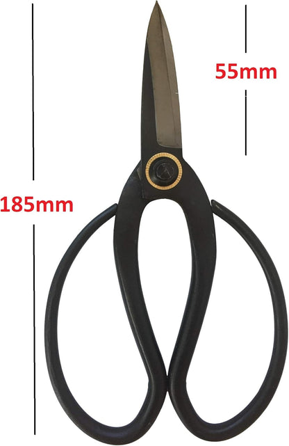 Professional Bonsai Scissors 180mm - Traditional Butterfly Bonsai Pruner Shear for Precise Trimming Pruning and Deadheading of Flowers Plants, Japanese Bonsai Garden Tools
