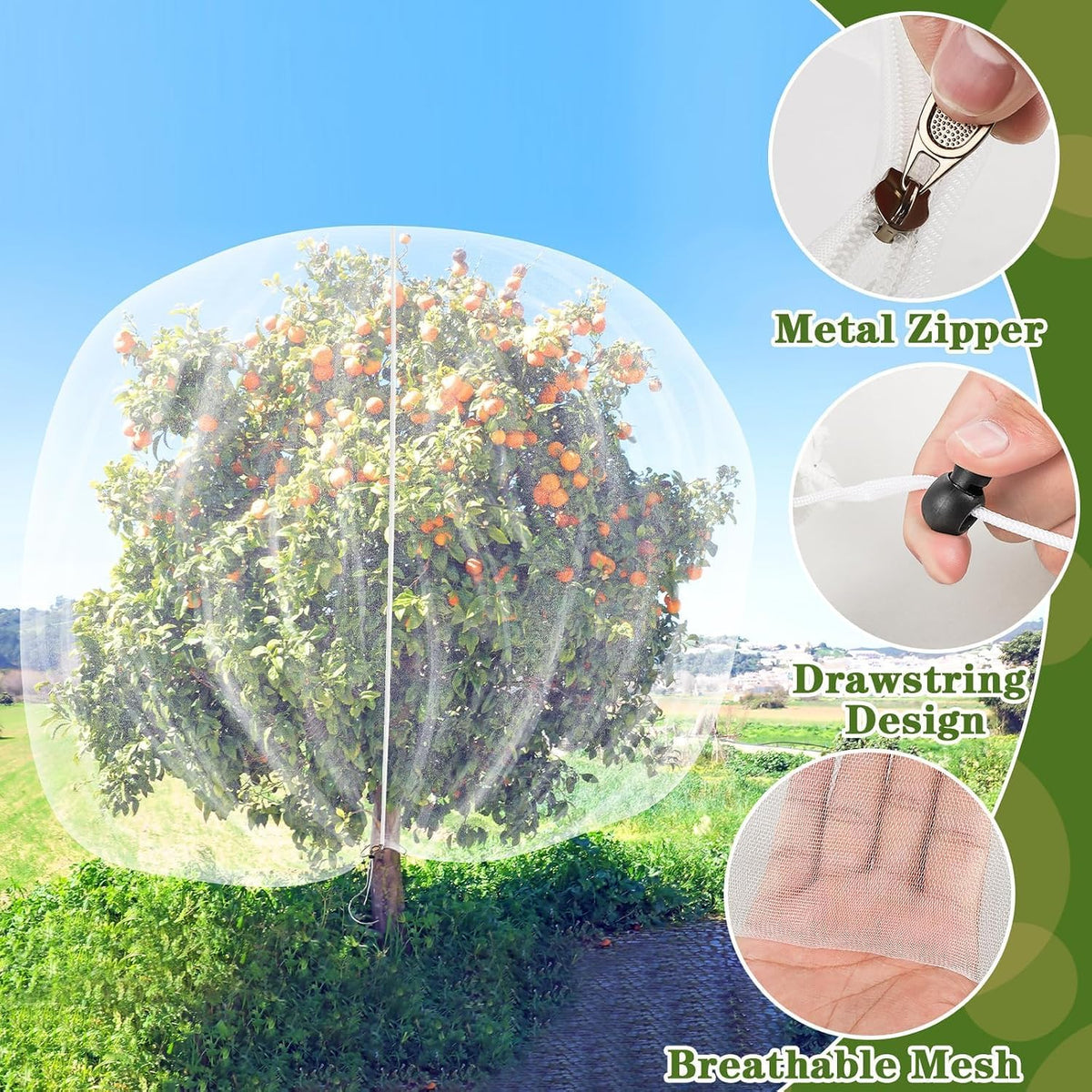 2Pack Garden Netting 10X10 Feet Large Fruit Tree Netting