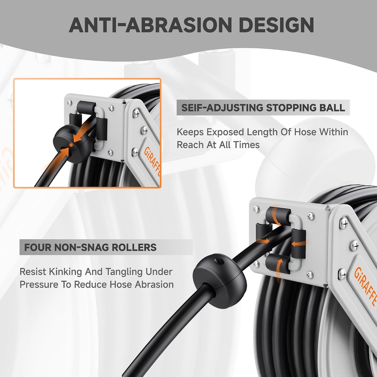 65ft Retractable Pressure Washer Hose Reel, 3200 PSI