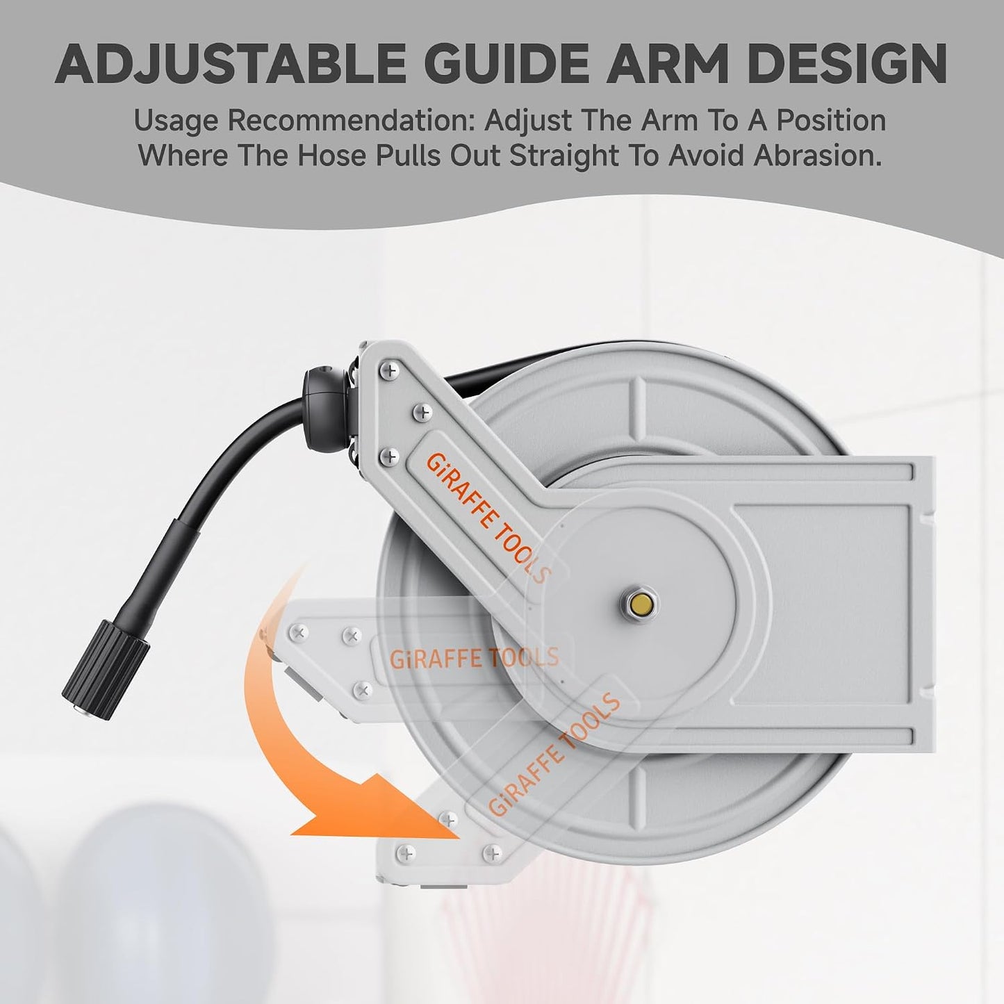 65ft Retractable Pressure Washer Hose Reel, 3200 PSI
