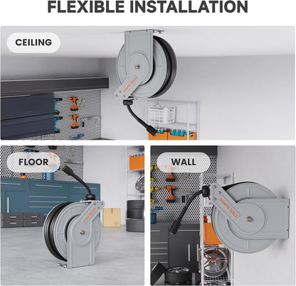 65ft Retractable Pressure Washer Hose Reel, 3200 PSI