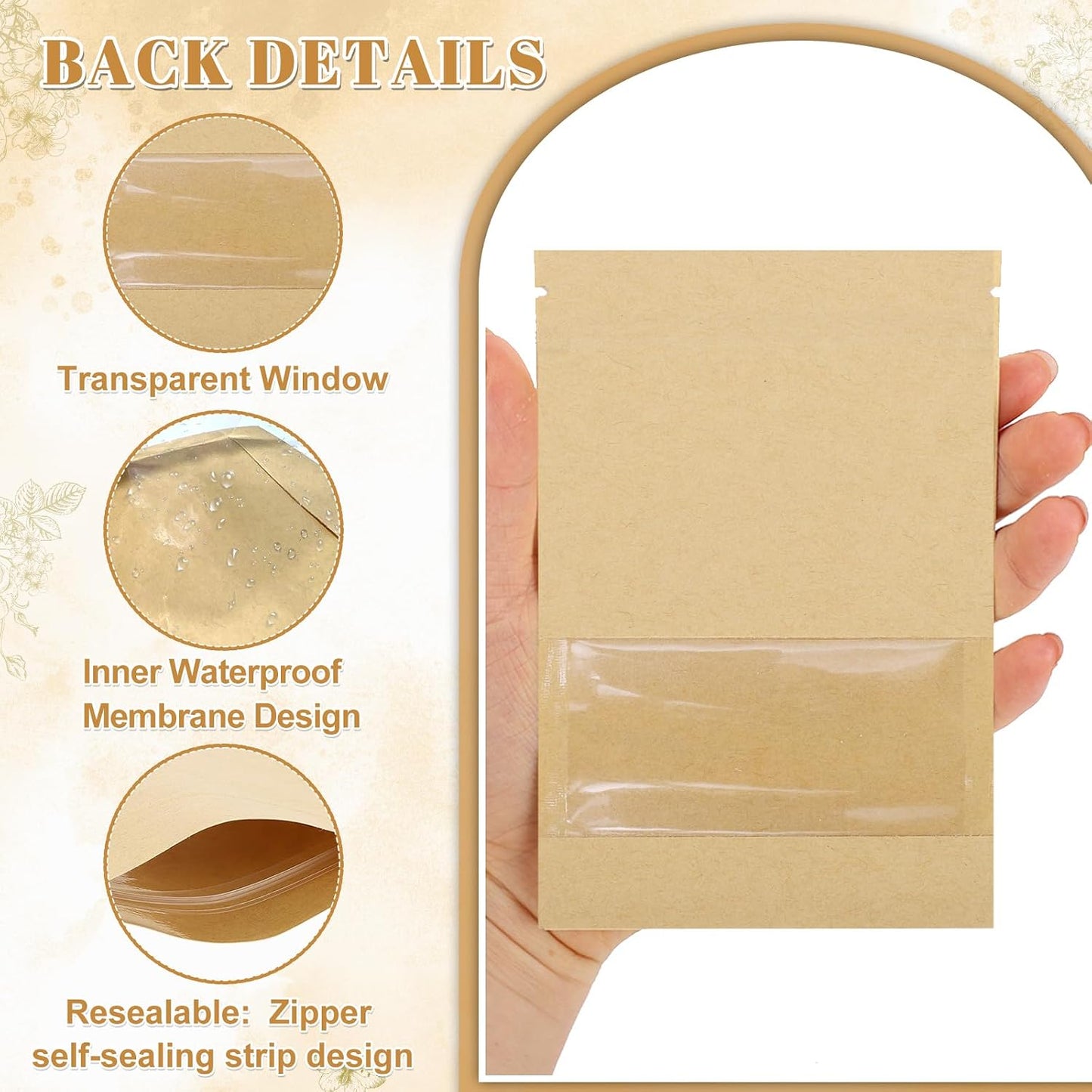 120 Pcs Seed Envelopes 3.54 x 5.5 In Resealable Window Packets Organizer