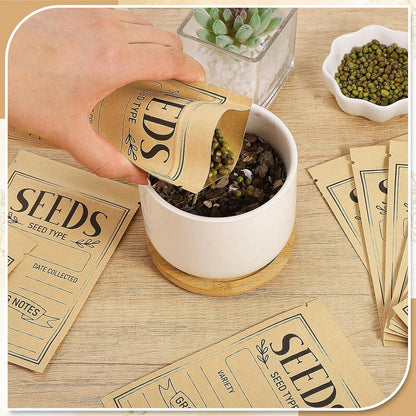 120 Pcs Seed Envelopes 3.54 x 5.5 In Resealable Window Packets Organizer