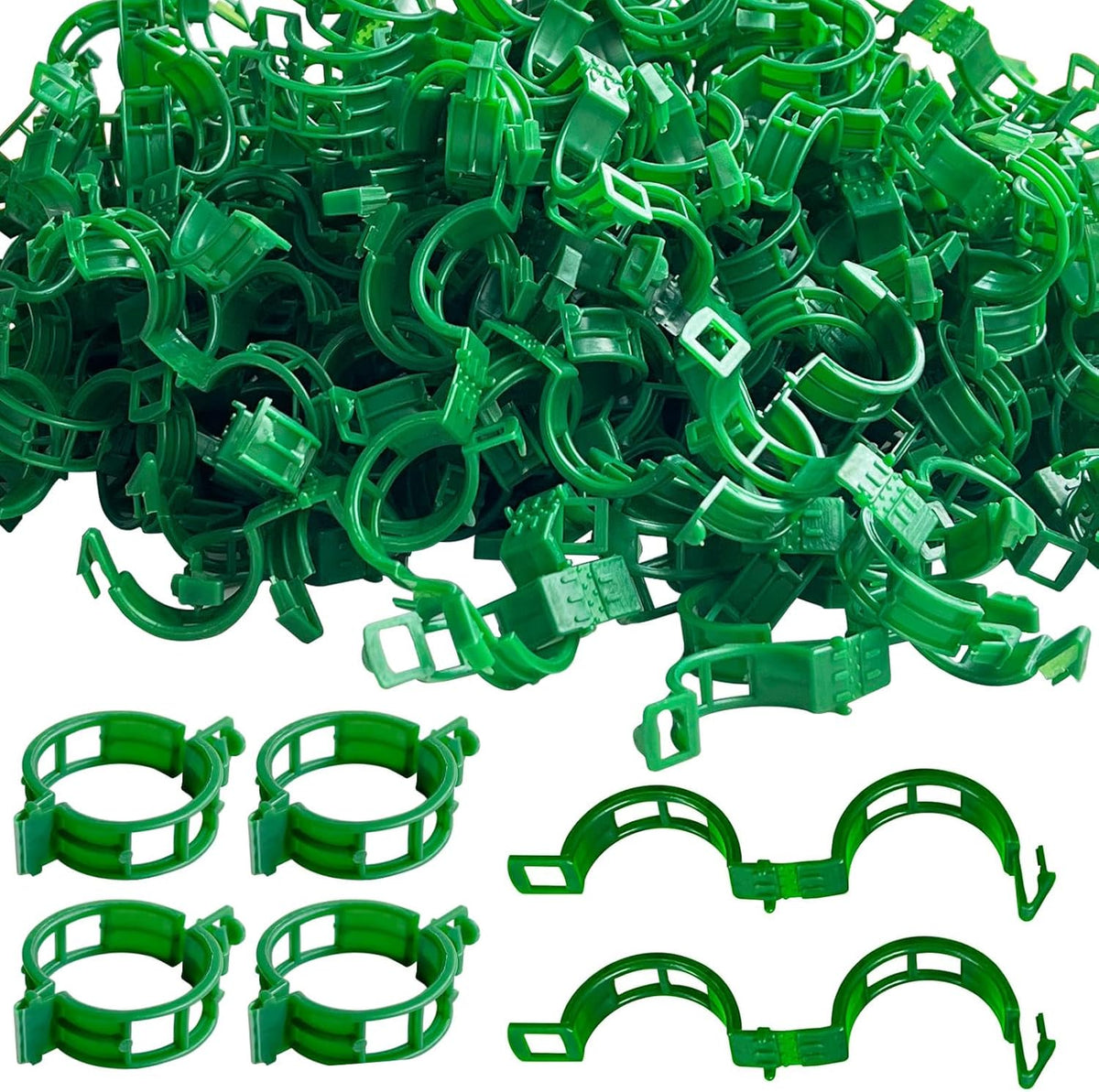 200 PCS Plant Support Clips Reusable Garden Clips, Secured Plastic Plant Clips, Tomato Support Clips for String Trellis for Climbing, Plants Flowers Stem Vine Fixing Clips (200, GREEN)
