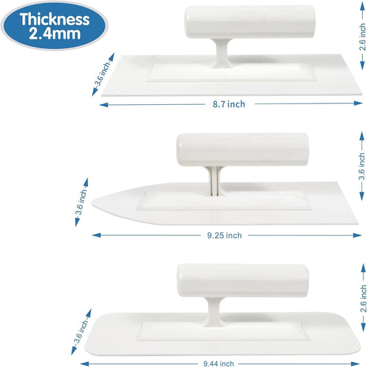 Plastic Finishing Trowel Set 3 Piece for Plastering Walls