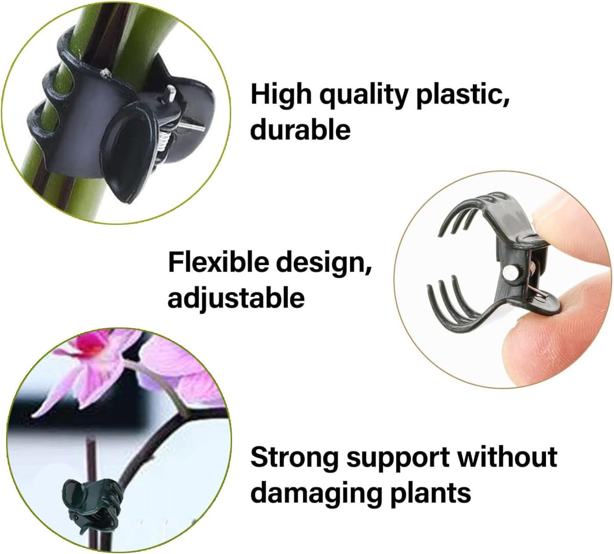 Plants Orchid Support Clips Flower Vine Clips Plant Clips Orchid Clips 30 Pcs for Supporting Stems Vines Stalks Climbing Plant Grow Upright