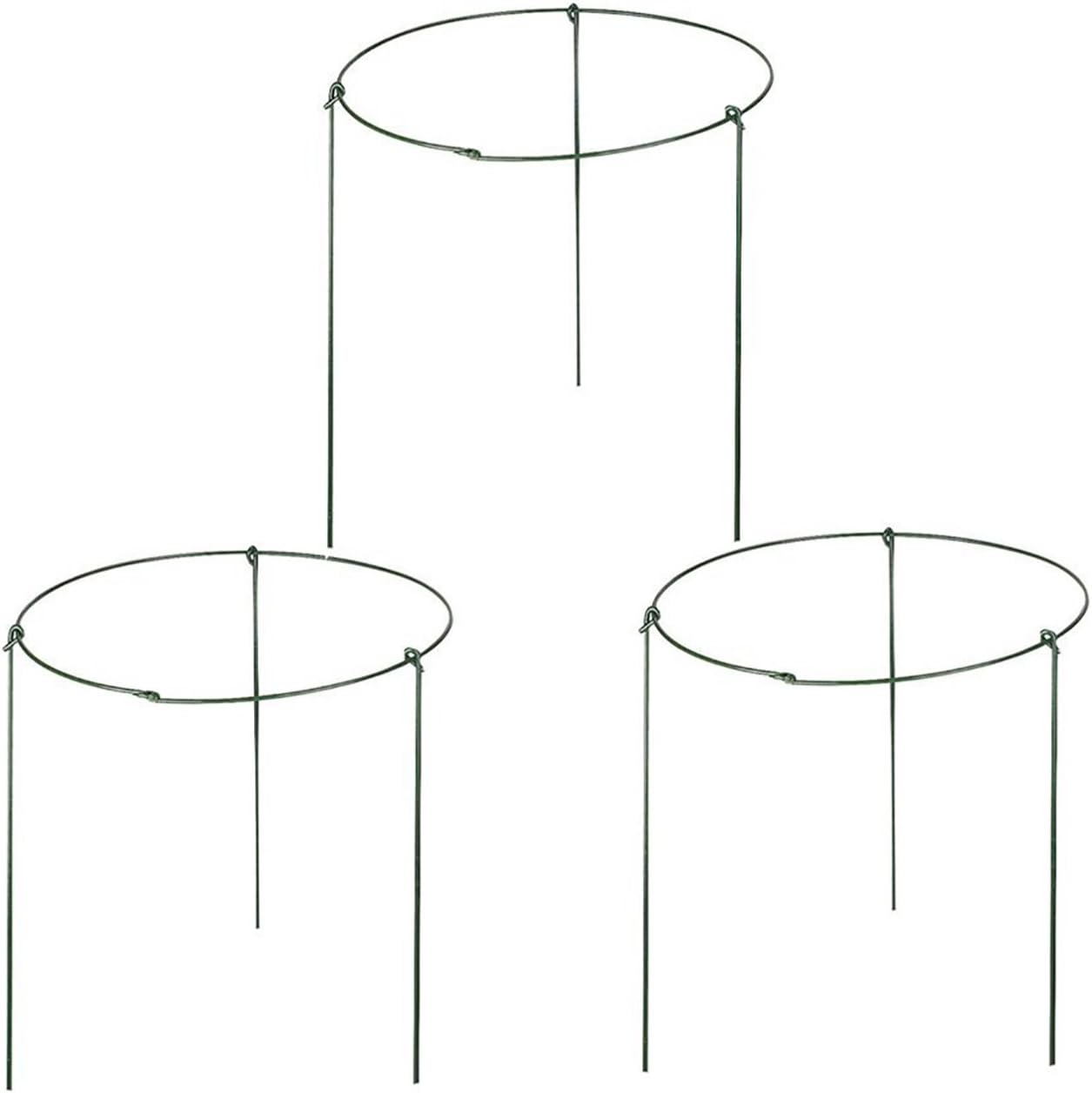 (Pack of 3) Garden Plant Support Rings, 5.5" Wide x 11" High, 3 Legs