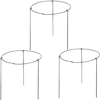 (Pack of 3) Garden Plant Support Rings, 5.5" Wide x 11" High, 3 Legs
