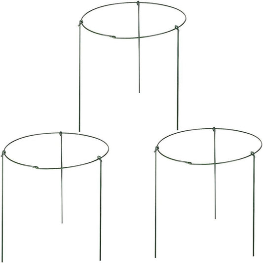 (Pack of 3) Garden Plant Support Rings, 5.5" Wide x 11" High, 3 Legs