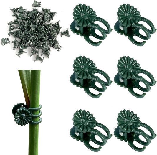 100 Pcs Plant Clips for Climbing Plants, GPlastic Plant Support Clips for Greenhouse and Balcony Gardening