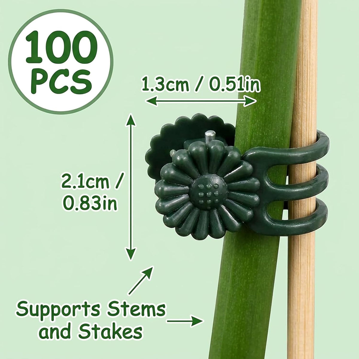 100 Pcs Plant Clips for Climbing Plants, GPlastic Plant Support Clips for Greenhouse and Balcony Gardening