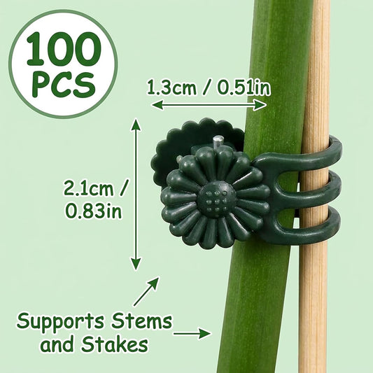 100 Pcs Plant Clips for Climbing Plants, GPlastic Plant Support Clips for Greenhouse and Balcony Gardening