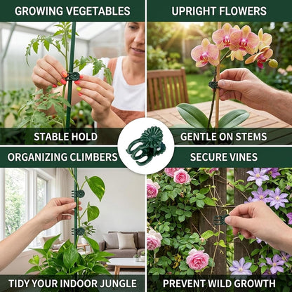 100 Pcs Plant Clips for Climbing Plants, GPlastic Plant Support Clips for Greenhouse and Balcony Gardening