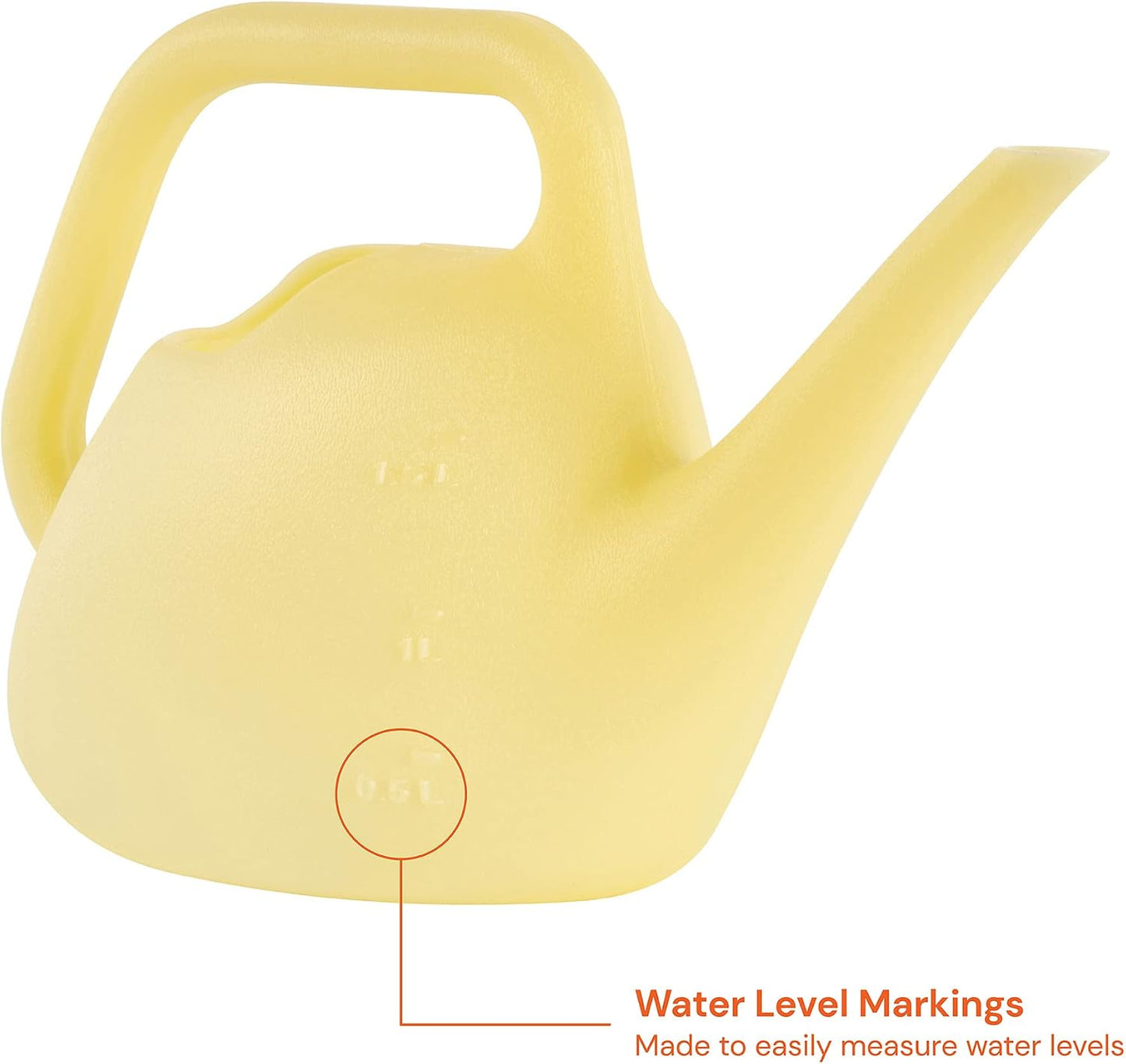 Translucent Watering Can: .4 Gallon (1.5 Liter), Goldfinch Yellow, Resin, Indoor and Outdoor Use, Made in USA