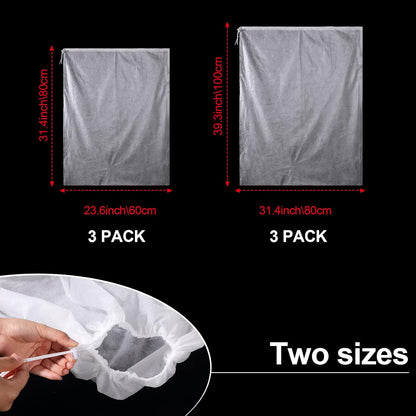 6 Pcs Plant Covers Freeze Protection Winter Frost Blanket for Outdoor Plant Bag 23.6 x 31.5 Inch, 31.5 x 39.4 Inch Shrub Jacket with Drawstring Reusable Frost Cloth for Cold Weather Fruit Tree