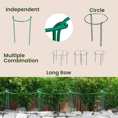 6 Pack Plant Support Stakes – Peony Cages and Supports –10" W x 16" - 24" H