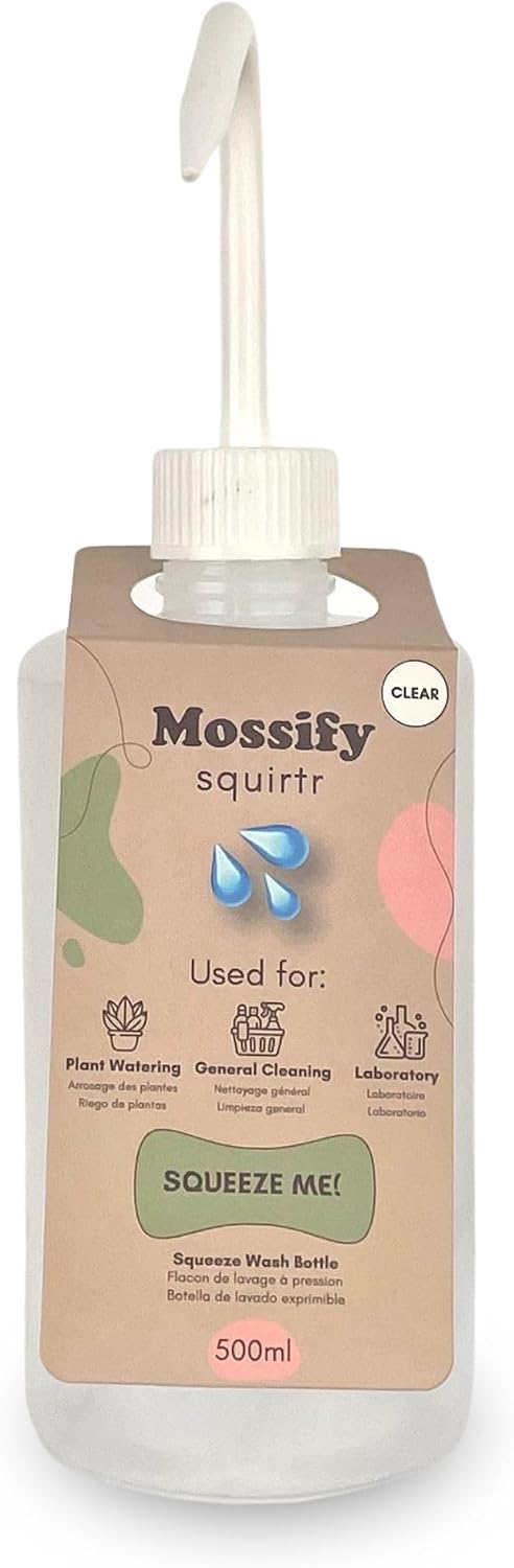 Squirtr Precision Watering Bottle, 16oz, Clear, Refillable