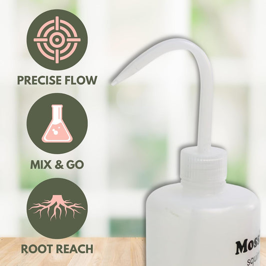 Squirtr Precision Watering Bottle, 16oz, Clear, Refillable