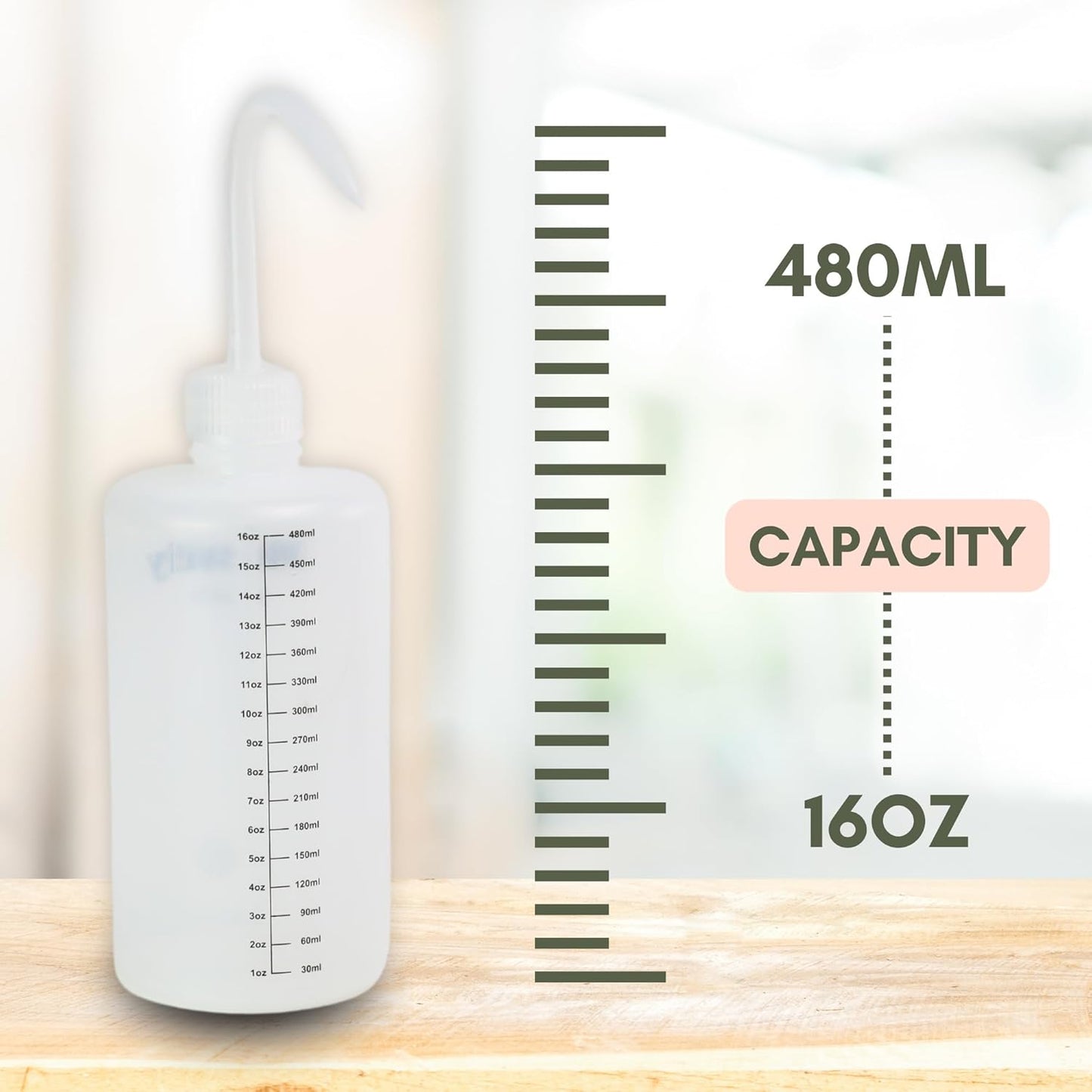 Squirtr Precision Watering Bottle, 16oz, Clear, Refillable