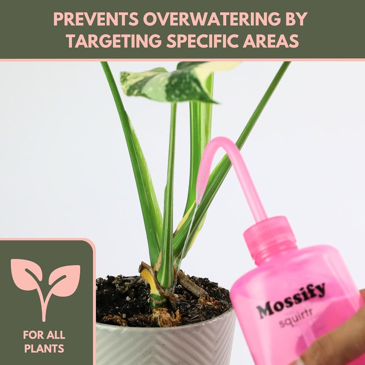 Squirtr Precision Watering Bottle, 16oz, Clear, Refillable