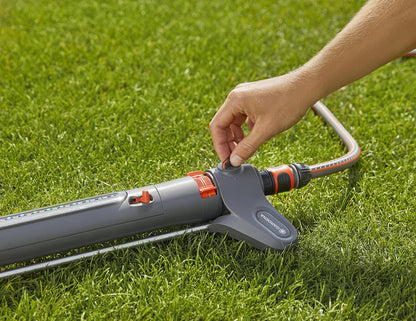 AquaZoom S Rectangular oscillating Sprinkler: Sprinkler for Watering Areas of 9–150 m², Range 3–15 m, Spread 3–10 m, Built-in Metal Filter (18710-20)