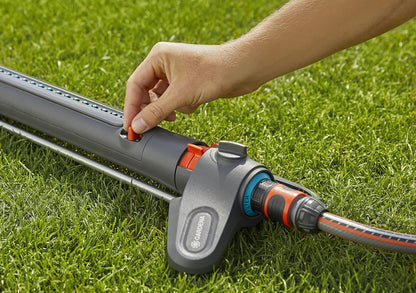 AquaZoom S Rectangular oscillating Sprinkler: Sprinkler for Watering Areas of 9–150 m², Range 3–15 m, Spread 3–10 m, Built-in Metal Filter (18710-20)