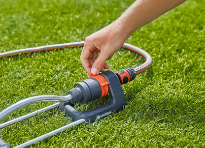 AquaZoom S Rectangular oscillating Sprinkler: Sprinkler for Watering Areas of 9–150 m², Range 3–15 m, Spread 3–10 m, Built-in Metal Filter (18710-20)