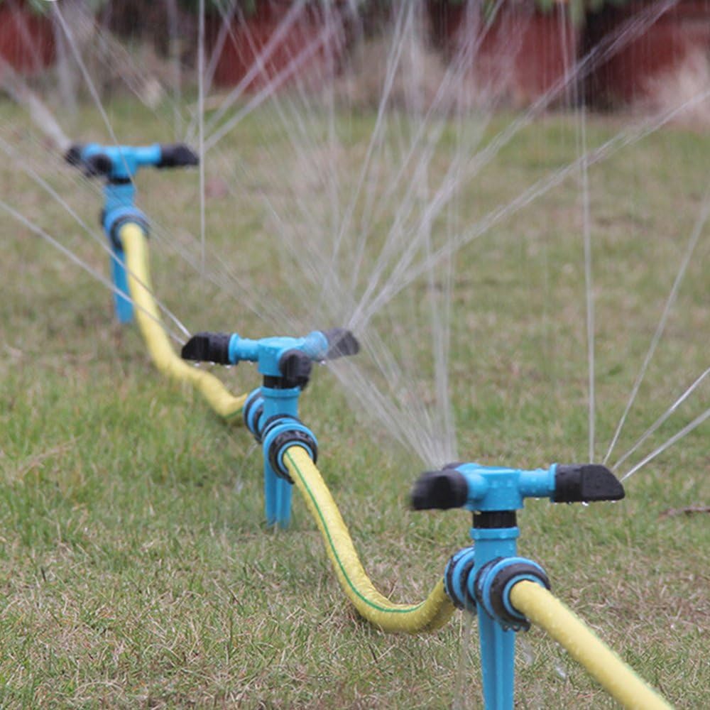 Garden Sprinkler, 360 Degree Rotating Lawn Sprinkler Large Area Coverage - Adjustable, Weighted Gardening Watering System
