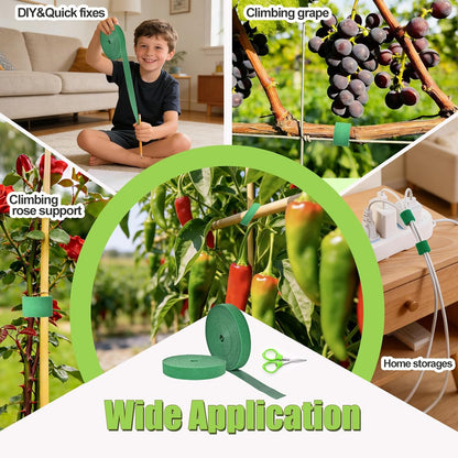 Plant Ties, 20mm 66ft Adjustable Garden Velcro Tape Strips with Scissors for Climbing Plant, Reusable Thicker Support Straps for Growing, Tomato Vines Stem, Cable Ties