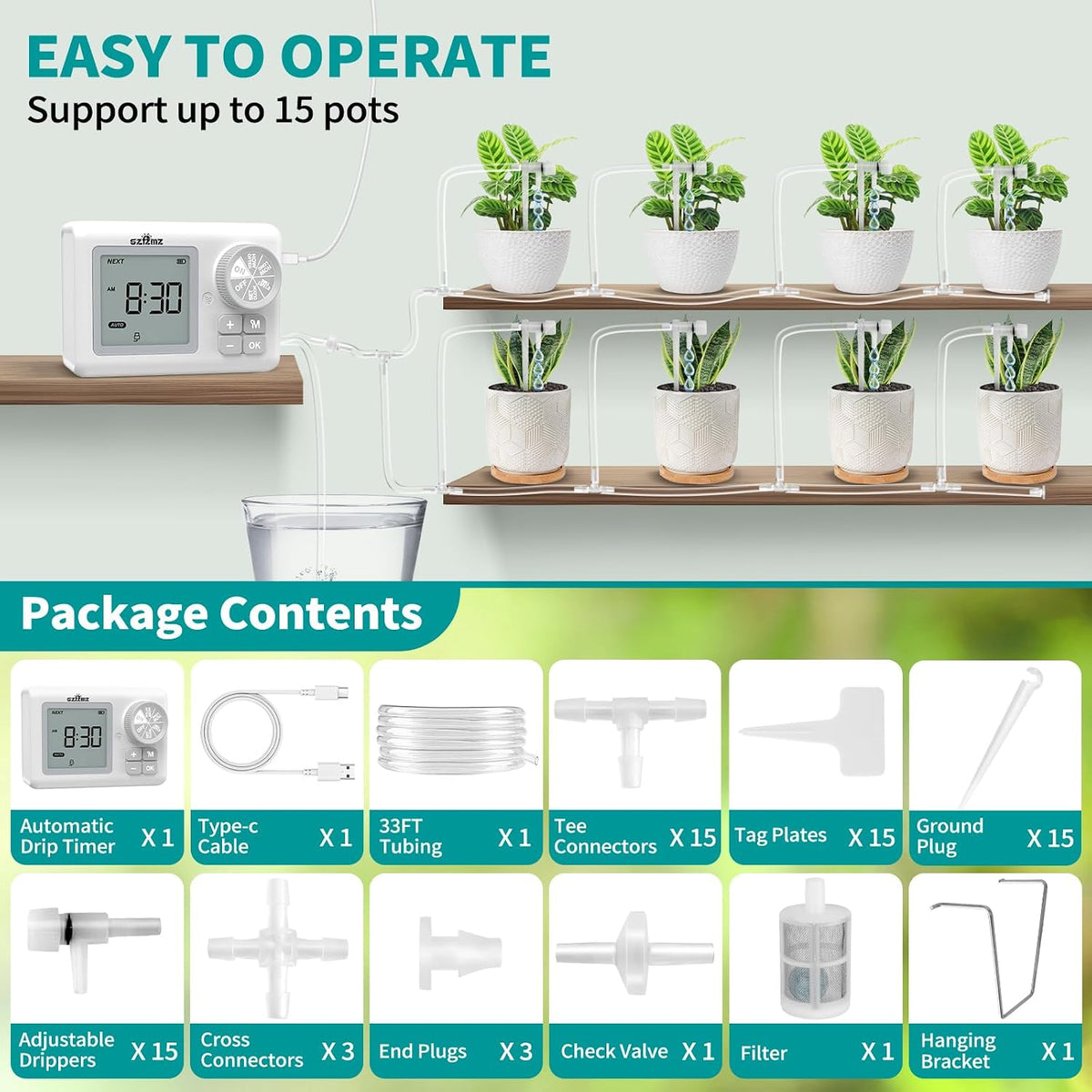 Automatic Plant Waterer for 15 Potted Plants