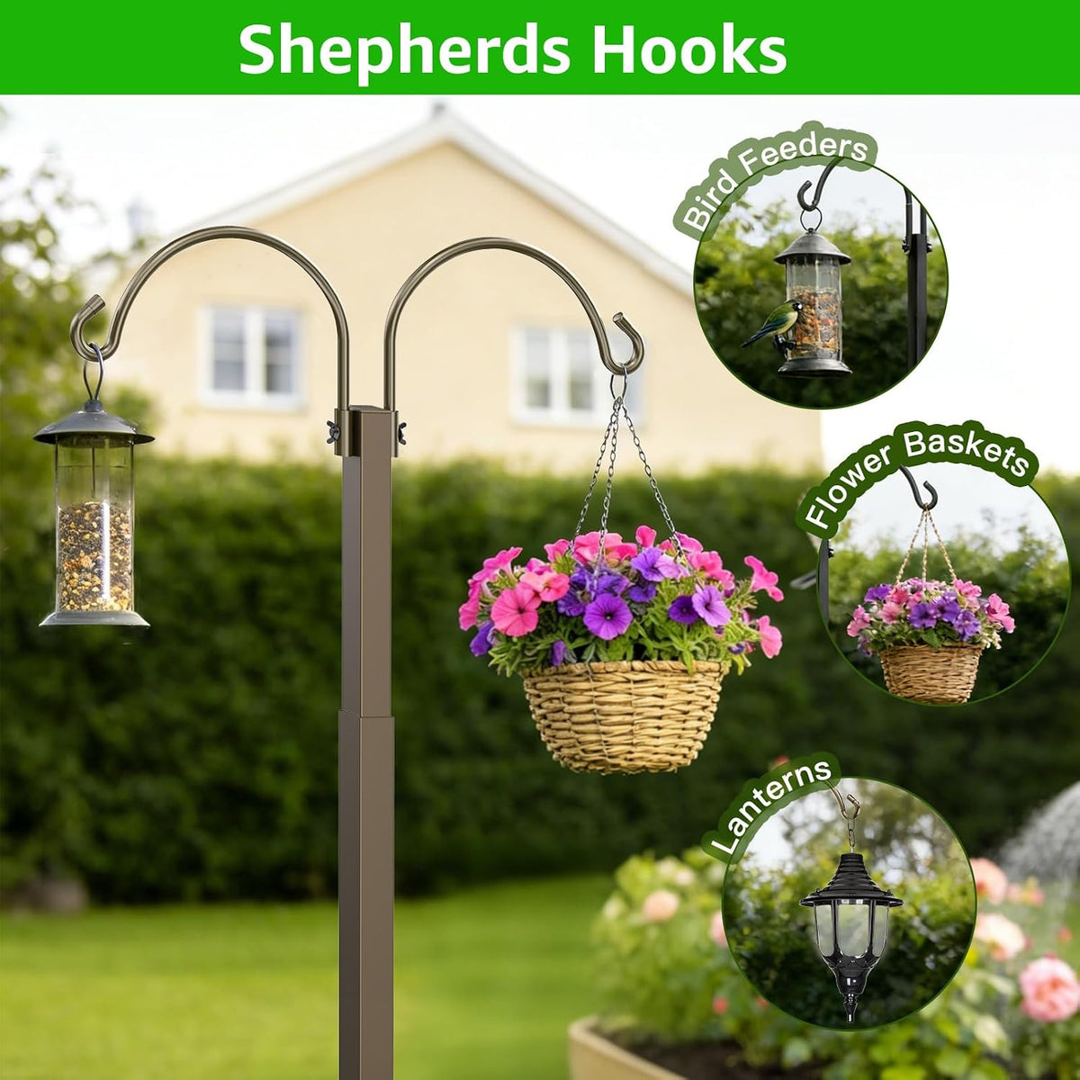 Garden Hose Reel Holder Stand, 77Inch, Holds 150-Feet of 5/8 Inch Hose