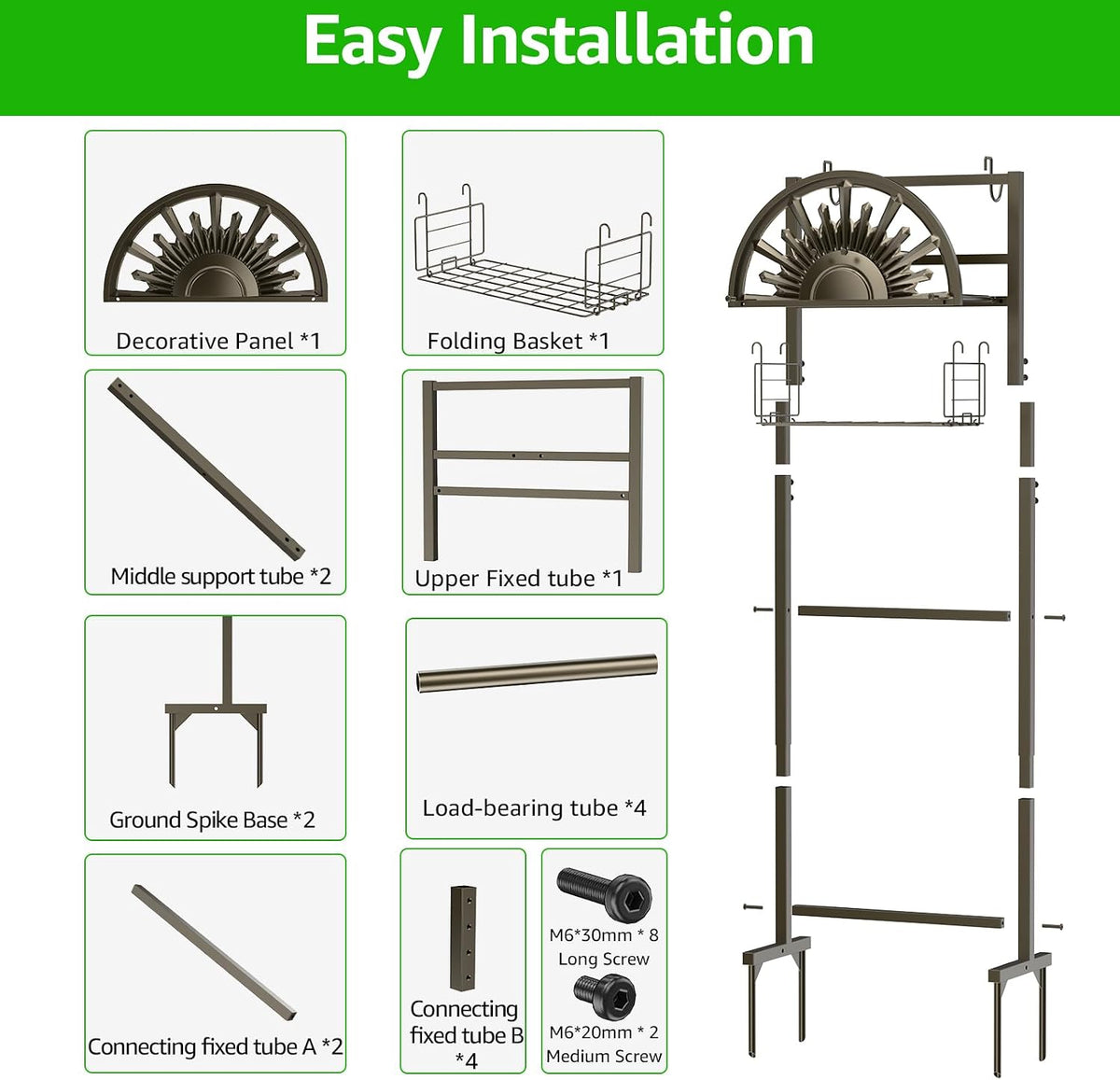 Garden Hose Reel Holder Stand, 77Inch, Holds 150-Feet of 5/8 Inch Hose