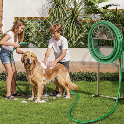 Garden Hose Reel Holder Stand, 77Inch, Holds 150-Feet of 5/8 Inch Hose