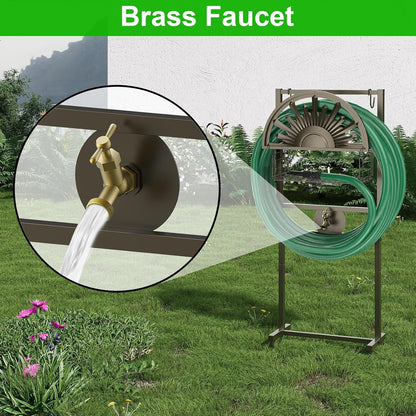 Garden Hose Reel Holder Stand, 77Inch, Holds 150-Feet of 5/8 Inch Hose