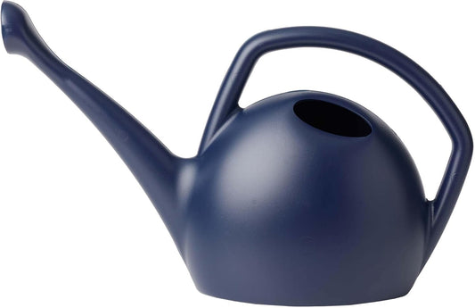 Rhino 2 Gallon (256 Fl Oz) Navy Blue Resin Watering Can for Indoor and Outdoor Use