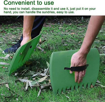 Garden and Yard Leaf Scoops Hand Rakes, Large Sized Hand Rakes, Lightweight Plastic Leaf Scoop, for Leaves, Lawn Debris and Trash Pick Up(Dark Green)
