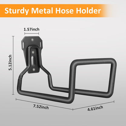 2 Pack Garden Hose Holder - Heavy Duty Metal Hanger Wall Mount, Water Hose Holder for Outside Yard, Water Hose Reel, Garden Storage Hook Rack
