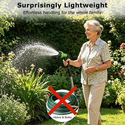 Metal Hose 50 FT, Stainless Steel Garden Hose with 10 Function Nozzle
