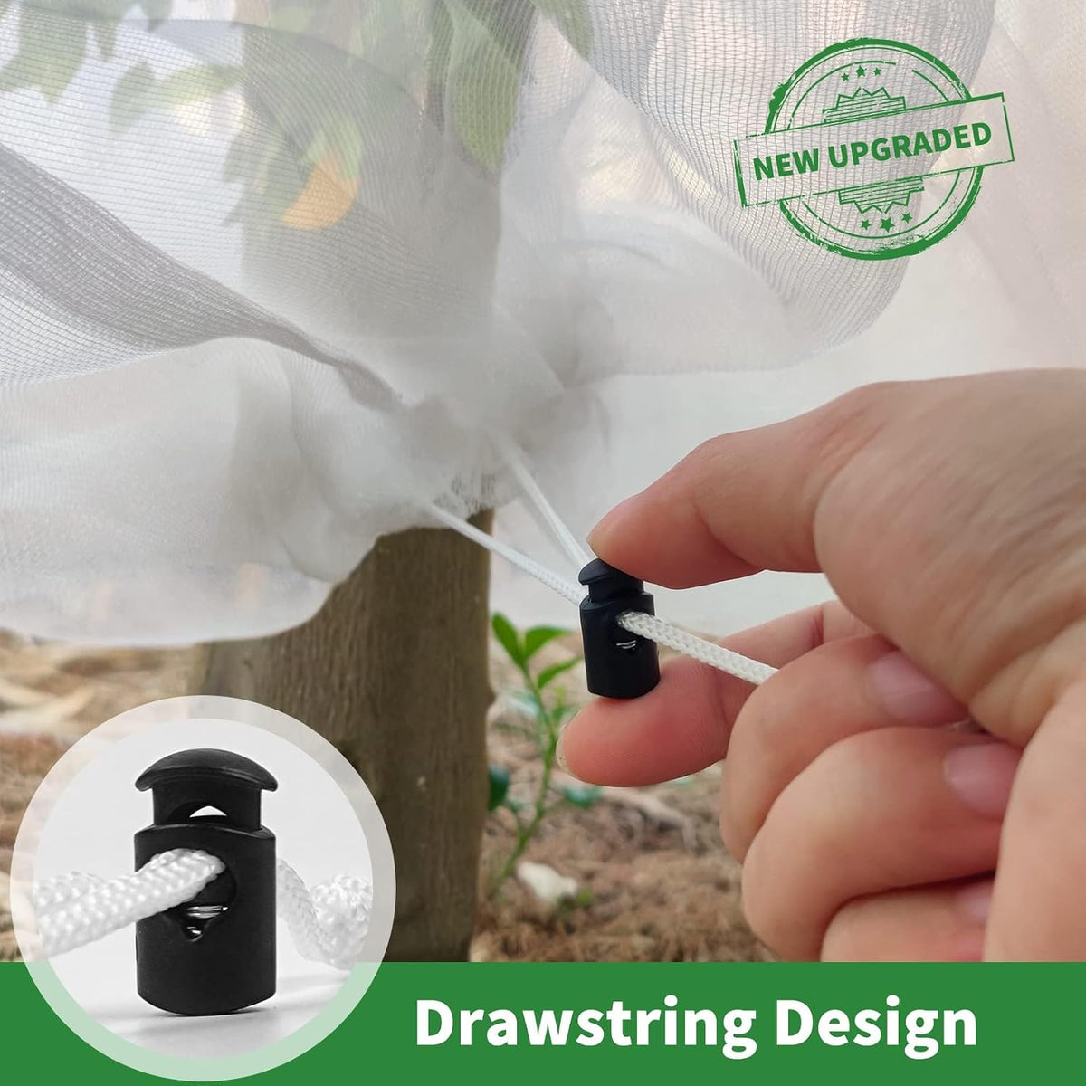 Bird Netting for Garden Blueberry Bushes Fruit Tree Netting Cover Plant Protection Mesh Bags with Drawstring, 4 Pack 2.3 x 3.5 ft Shrubs Bush Tomato Strawberry Berry Barrier Protectors Net