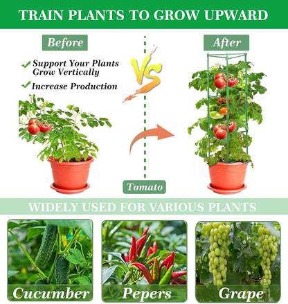 6 Packs Tomato Cage for Garden, Up to 48Inch Plant Support Stakes