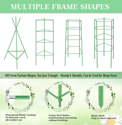 6 Packs Tomato Cage for Garden, Up to 48Inch Plant Support Stakes