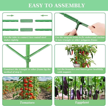 6 Packs Tomato Cage for Garden, Up to 48Inch Plant Support Stakes