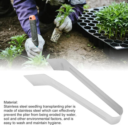 Seedling Transplant Tong, 8.86 Inch Stainless Steel Plants Transplant Tong Seedling Removal Gardening Garden Gardening Supplies