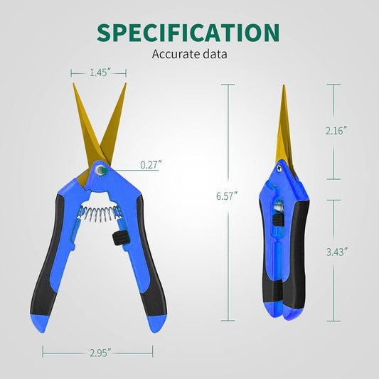 3-Pack Gardening Scissors, 6.5'' Gardening Pruning Scissors, Professional Pruning Shears with Straight Stainless Steel Precision Blades