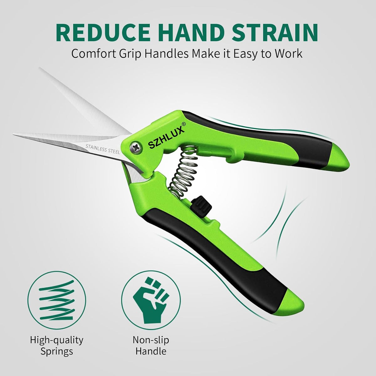 3-Pack Gardening Scissors, 6.5'' Gardening Pruning Scissors, Professional Pruning Shears with Straight Stainless Steel Precision Blades