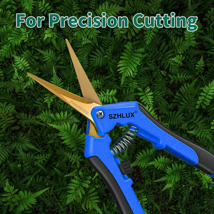 3-Pack Gardening Scissors, 6.5'' Gardening Pruning Scissors, Professional Pruning Shears with Straight Stainless Steel Precision Blades
